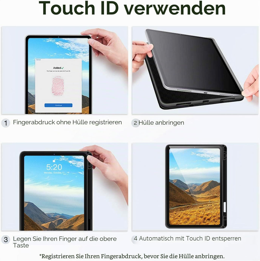 AUAUA Hülle für iPad Air 5. Generation(2022), iPad Air 4. Generation(2020), mit Stifthalter, Auto Sc