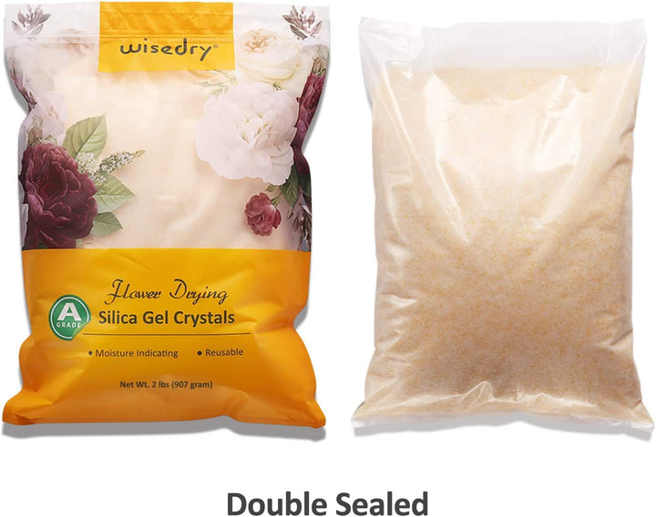 Wisedry Silica Gel Blumen Trocknen 10 LBS (4,5 kg), Kieselgel Trockenmittel für Trockenblumen, 2 Pac