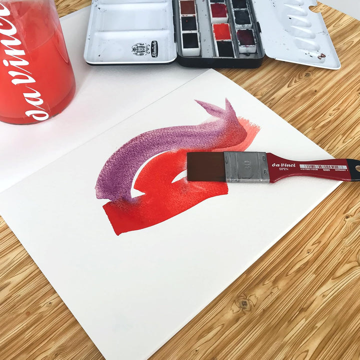 da Vinci Watercolor Series 5080 CosmoTop Spin Pinsel, Wasch-Synthetik mit rotem Griff, Grösse 80 (50