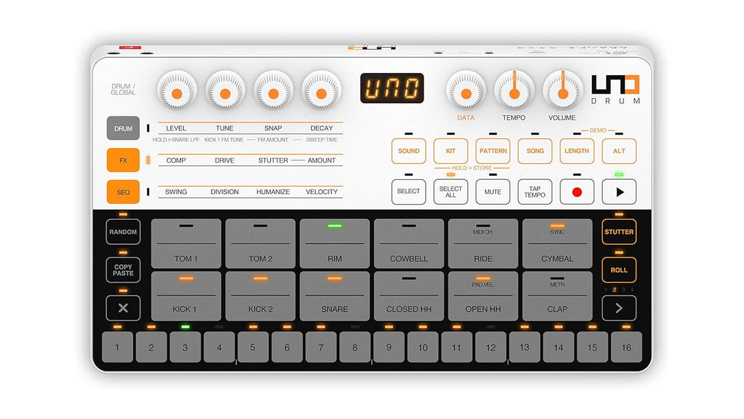 IK Multimedia Uno Drum Tragbare Analog- und PCM-Drum-Maschine, IP-UNO-DRUM-IN, UNO Drum
