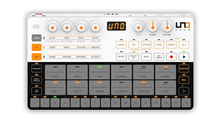 IK Multimedia Uno Drum Tragbare Analog- und PCM-Drum-Maschine, IP-UNO-DRUM-IN, UNO Drum