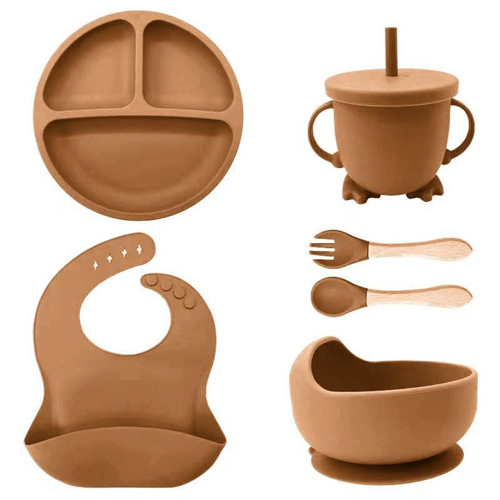 Eliano Sicheres & Rutschfestes Silikon Baby-Geschirrset - 6-teilig | Perfekt für die Beikosteinführu
