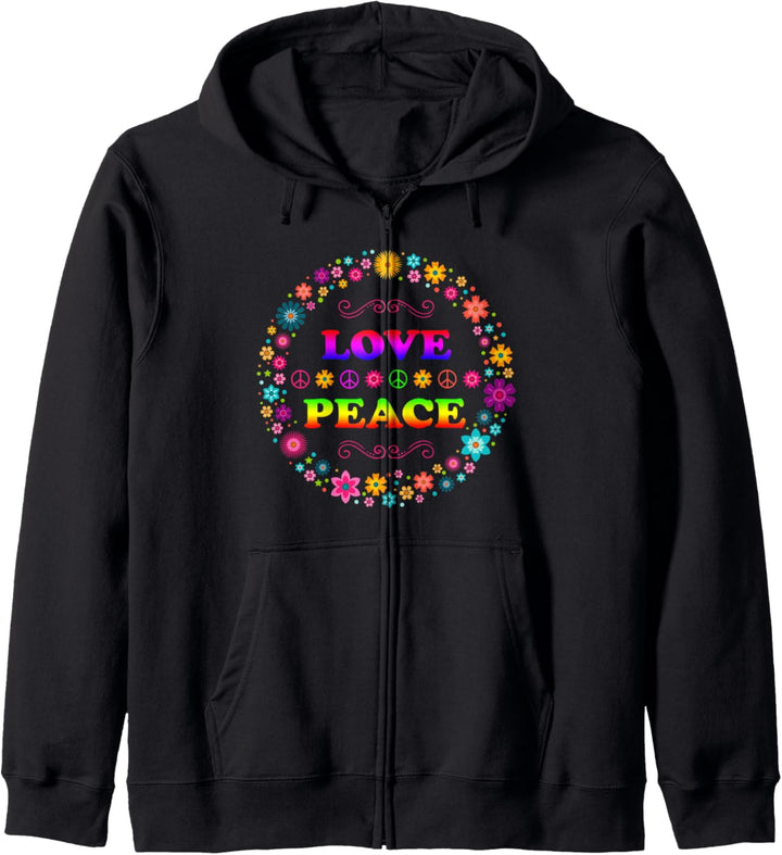Peace Sign Love T Shirt | 60s 70s Hippie Costume T-Shirt Kapuzenjacke