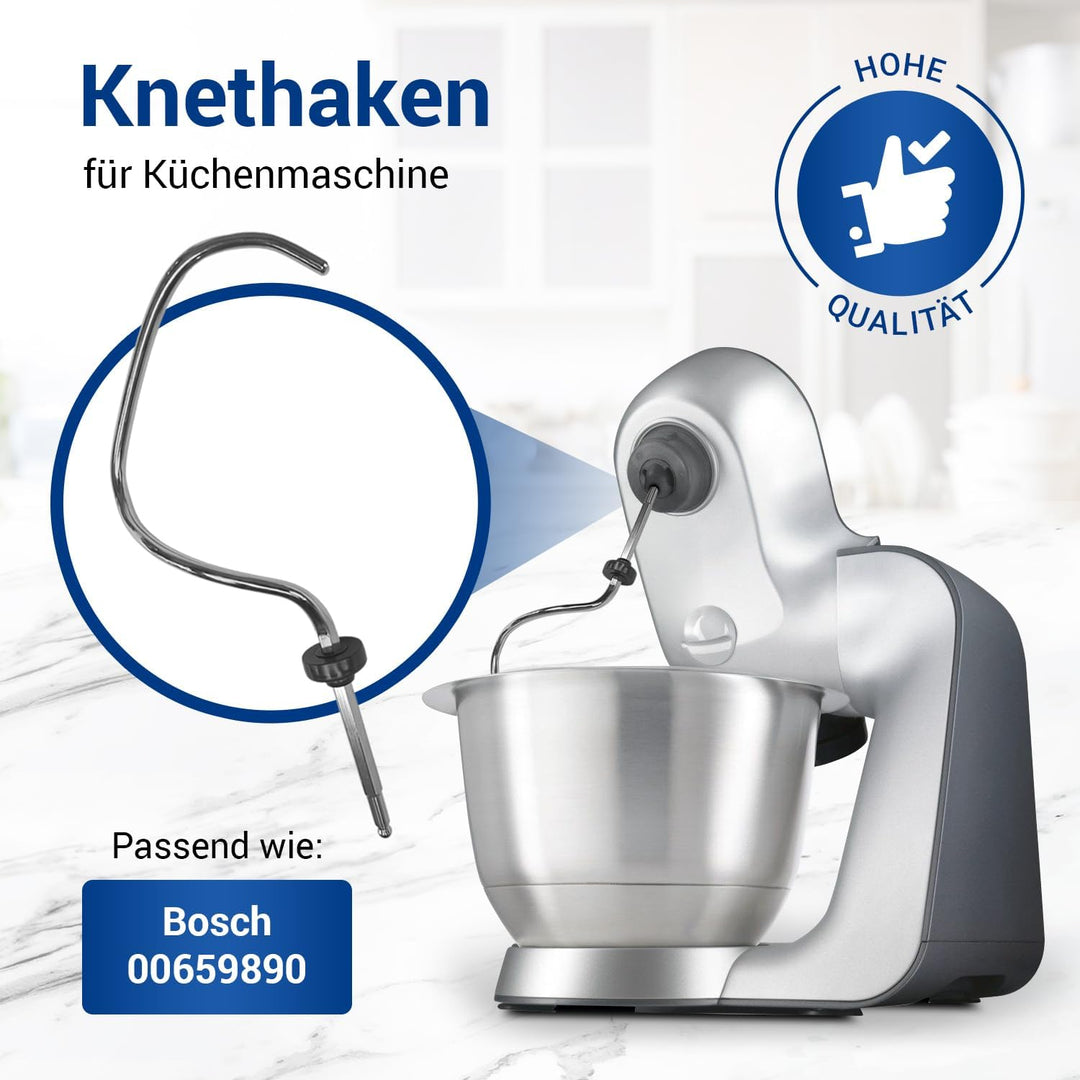 VIOKS Knethaken Ersatz für Bosch 00659890 659890 Rührhaken Rühraufsatz Rührer Knetwerkzeug Küchenmas