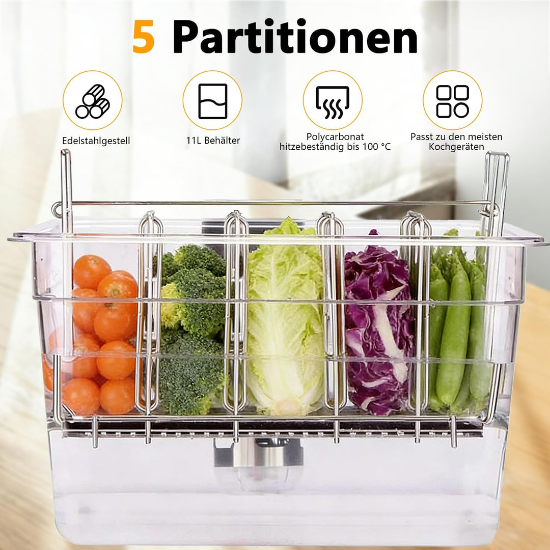 Sous Vide Behälter 12L, Sous Vide Container mit Deckel und Rack ür Sous Vide Stick Garer, Multifunkt