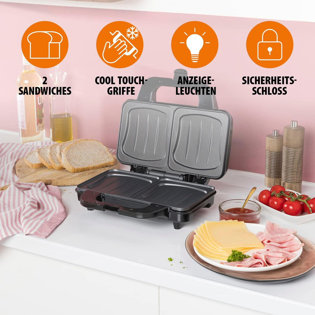 Tristar SA-3060 Sandwich Maker – Extra tiefe Grillplatten – Zwei Portionen gleichzeitig