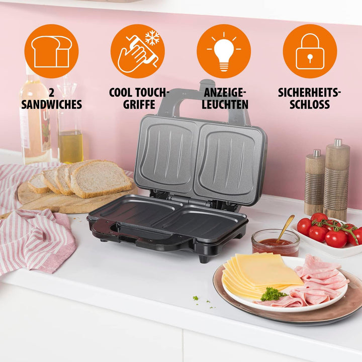Tristar SA-3060 Sandwich Maker – Extra tiefe Grillplatten – Zwei Portionen gleichzeitig