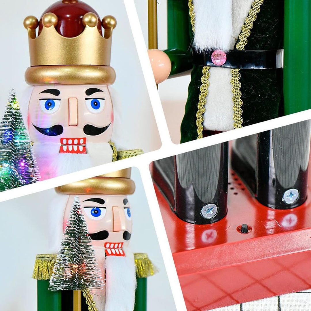 Nussknacker-Figuren, 40 cm, Feiertagssoldat mit Licht &amp; Musik für Weihnachten, Festliche beleuchtete