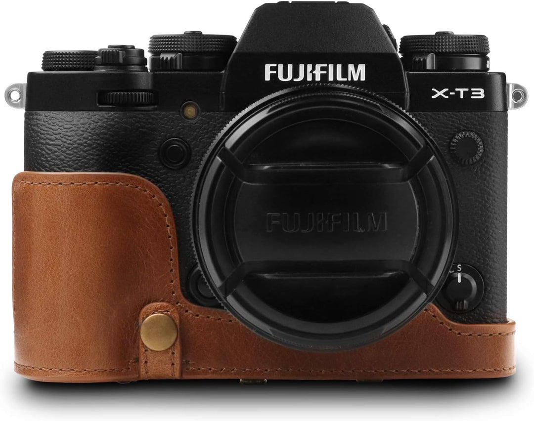 MegaGear MG1551 Fujifilm X-T3 (XF23mm - XF56mm & 18-55mm Lens) Ever Ready Echtleder Kamera-Case mit