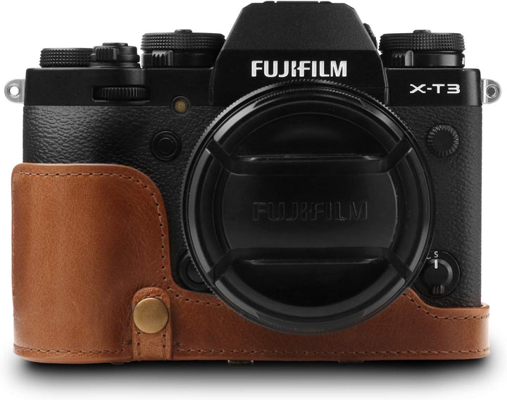 MegaGear MG1551 Fujifilm X-T3 (XF23mm - XF56mm & 18-55mm Lens) Ever Ready Echtleder Kamera-Case mit