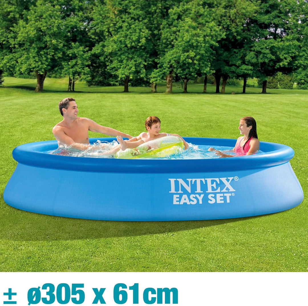 INTEX "Easy Set" XL Pool rund Aufstellpool 305 x 61 cm, Volumen 3.077 l, Grosser Aufblasbarer Pool G