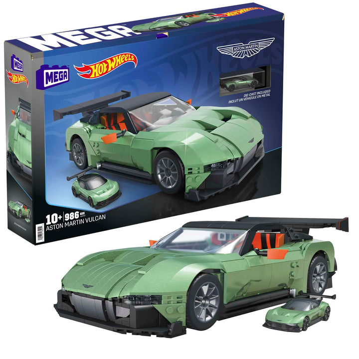 MEGA Hot Wheels Aston Martin Vulcan - Grosses Bauspielzeug im Massstab 1:18 mit 986 Teilen für Fans