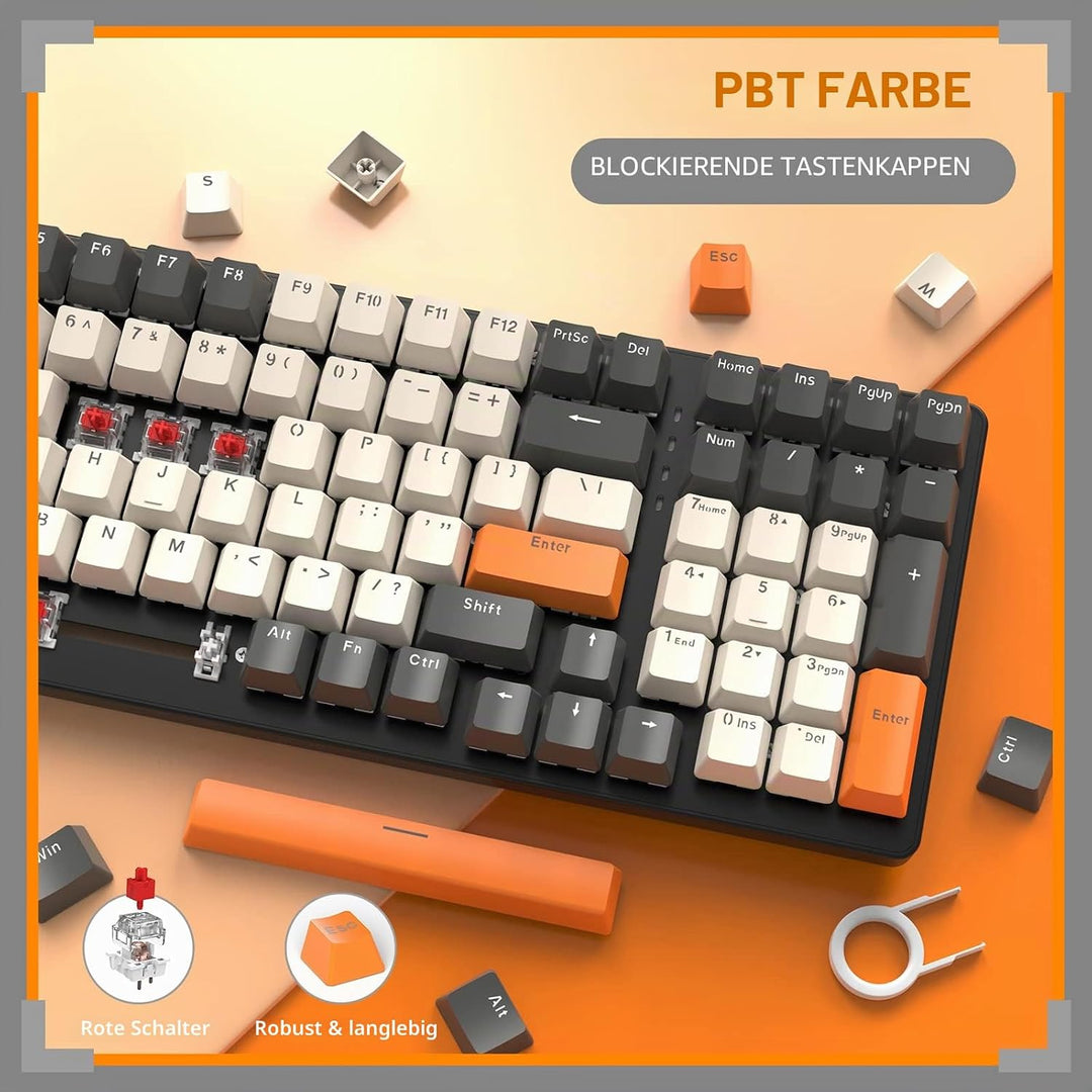 ZIYOU LANG K3 PRO Mechanische Gaming-Tastatur, RGB, schwarz beleuchtete, kabelgebundene Tastatur, ro