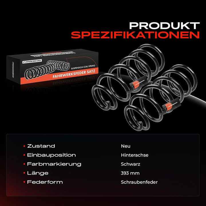 Frankberg 2x Federn Fahrwerksfeder Hinterachse Kompatibel mit Land Cruiser 90_J9_ 1996-2002 SUV Repl