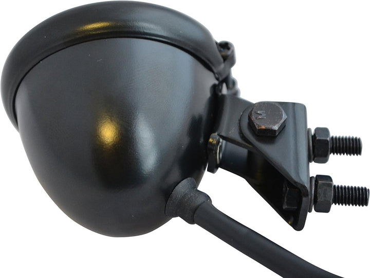Motorrad LED Stop Rücklicht - Homologated - Glänzend Schwarz mit Rot Gläser für Cafe Racer, Scramble