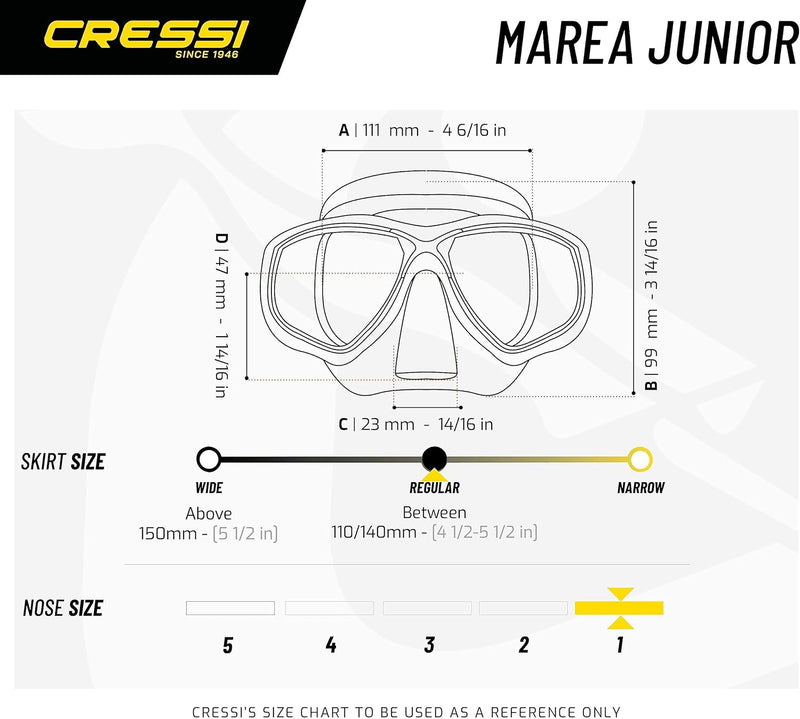 Cressi Marea Jr - Maske oder Maske Marea Jr + Schnorchel Top zum Tauchen und Schnorcheln, Einheitsgr