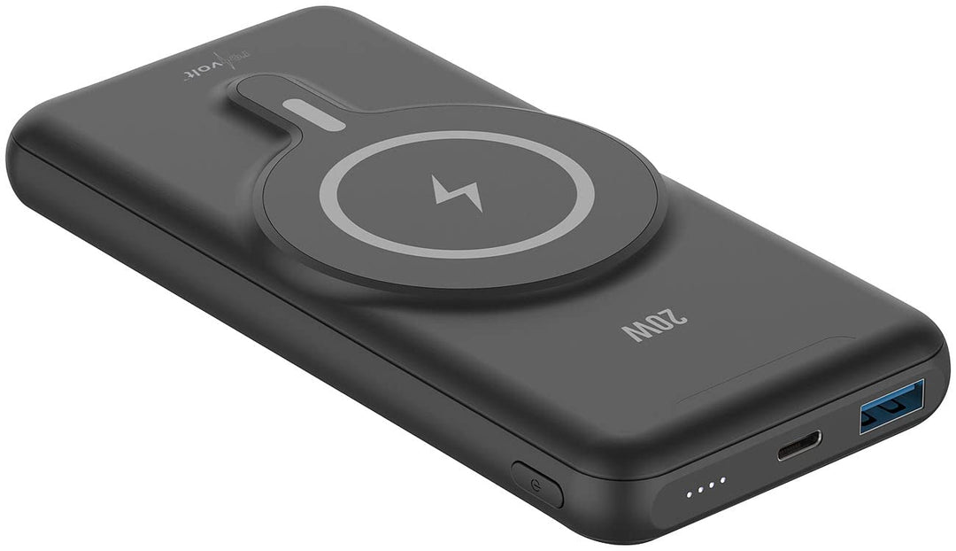 revolt Wireless Powerbank: Magnetische Powerbank 10.000 mAh, für Qi &amp; MagSafe, PD, QC, 20W (Magnetis