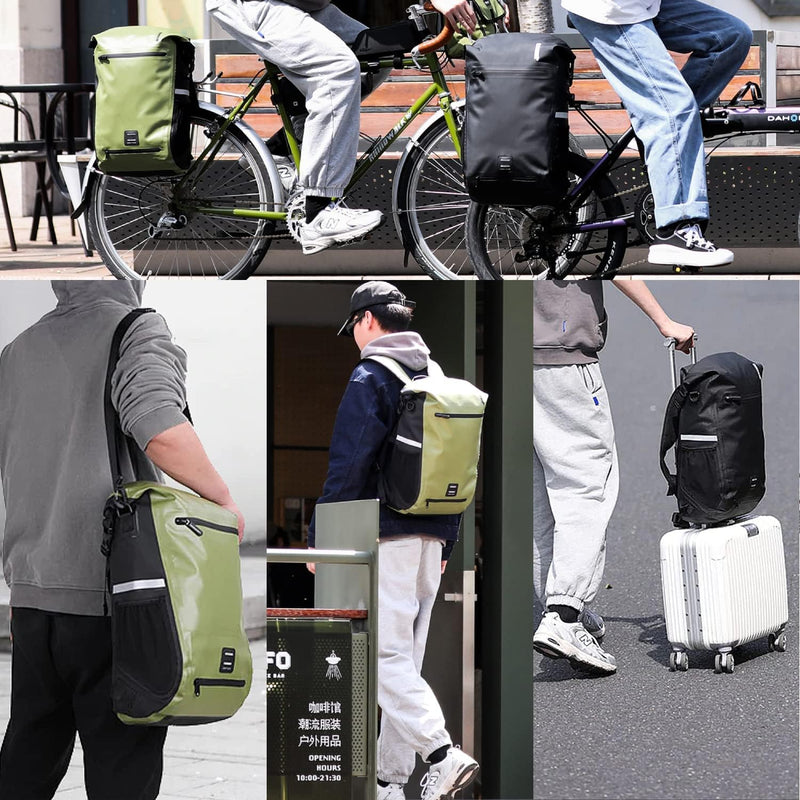 BAIGIO 3 in 1 Fahrradtasche für Gepäckträger Wasserdicht Multifunktion Gepäckträgertasche 22-25L Fah