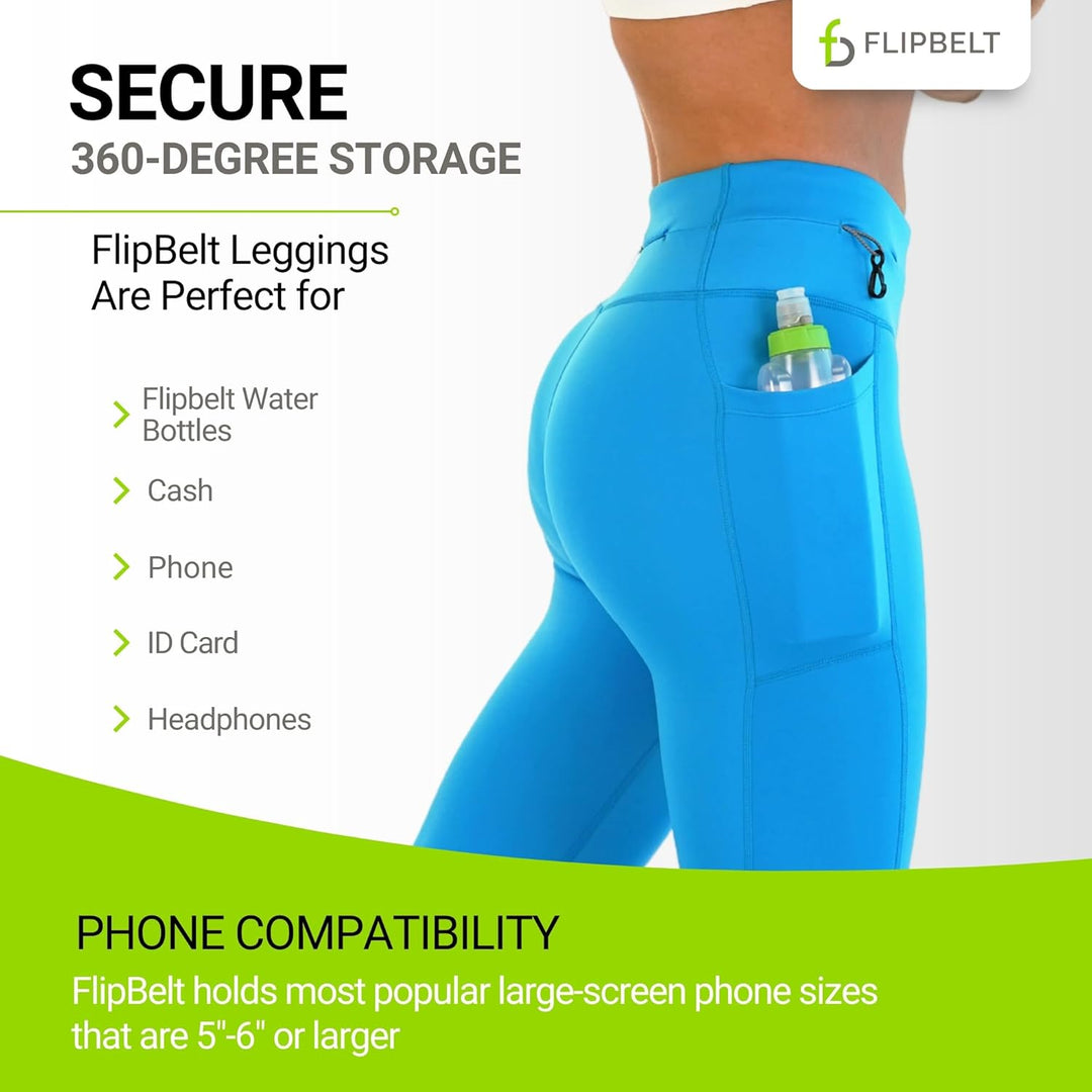 FlipBelt Leggings XS Azurblau, XS Azurblau