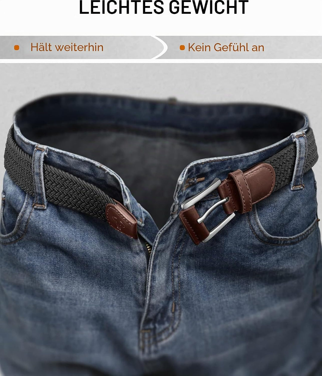 BULLIANT Elastischer Flechtgürtel 2er, Gürtel Herren 35mm | Herren & Damen Geflochten Stretch Golf S