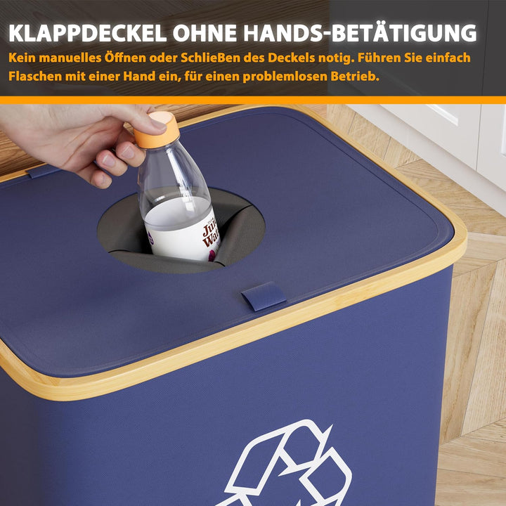 SpaceAid 100L Pfandflaschen Sammelbehälter, Pfandsammler Organizer mit Deckel und 2 wiederverwendbar
