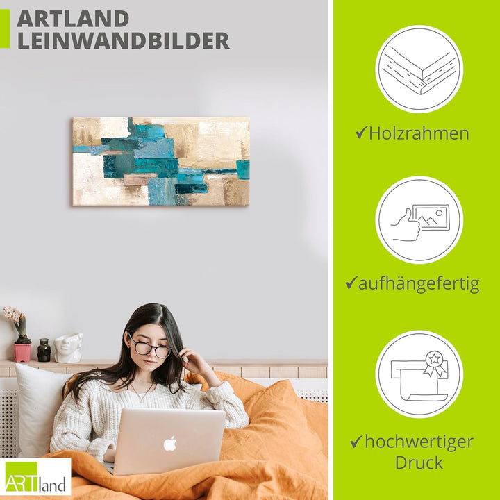 ARTland Leinwandbilder Wandbild Bild Leinwand 100x100 cm Quadratisch Gemälde Modern Abstrakte Kunst