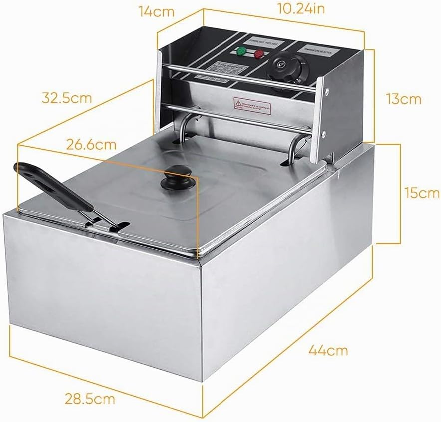 Friteuse mit Fett, 2200W Profi Fritteuse Edelstahl Semiprofessionelle Friteuse mit Öl Testsieger Ele