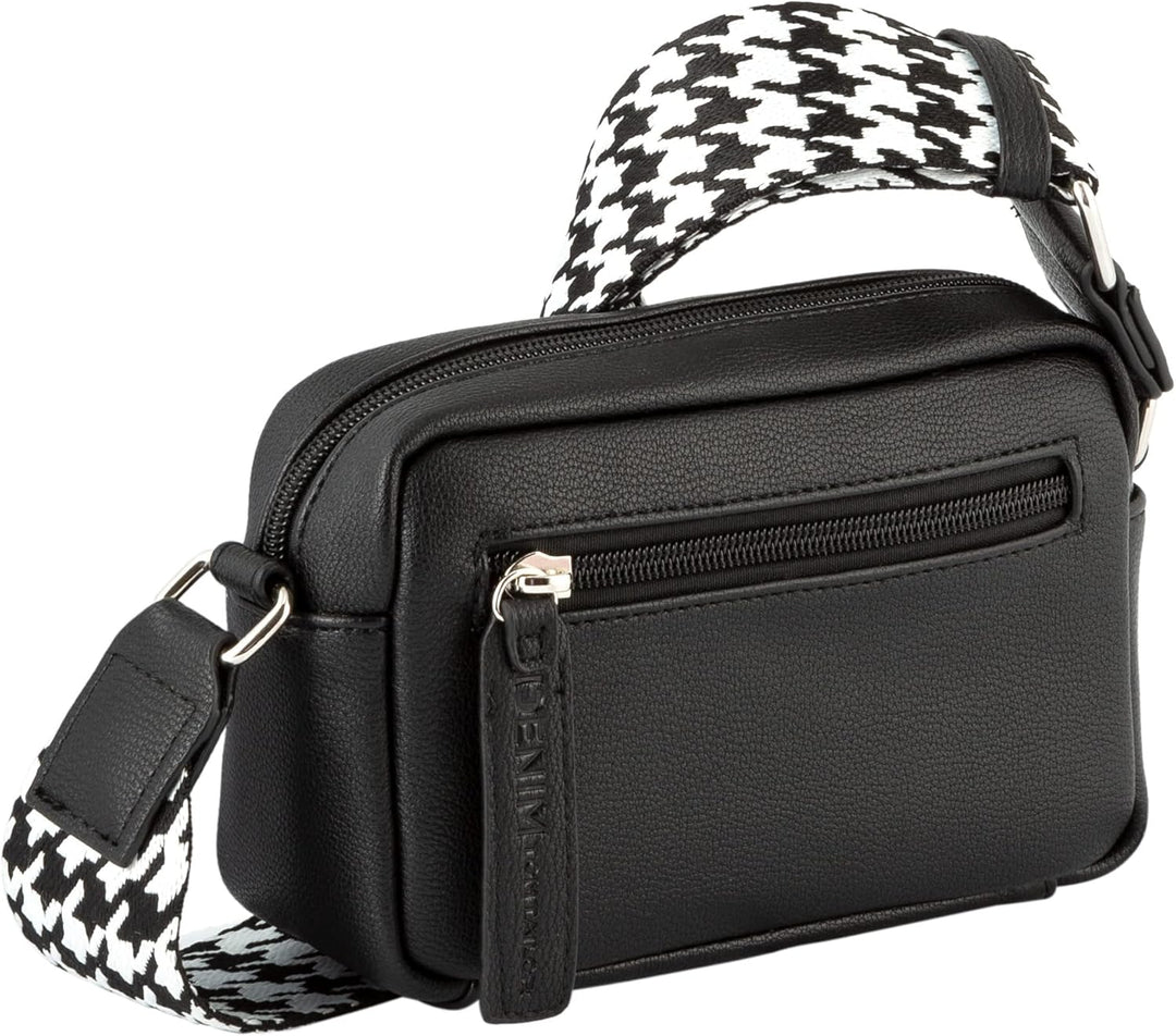 TOM TAILOR Damen Denim Bags Abbie Umhängetasche Handtasche Mittelgross Braun Schwarz, Schwarz