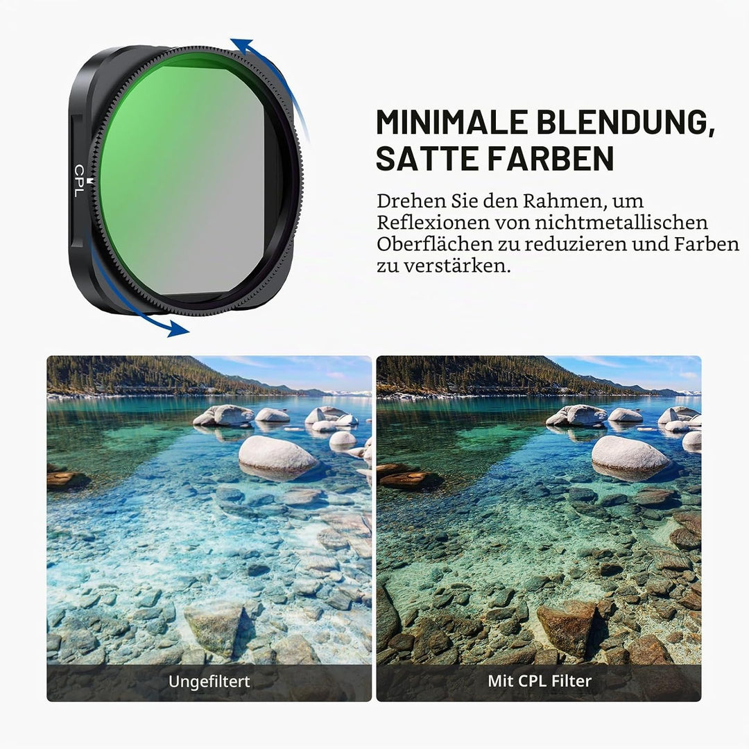 NEEWER 4er Pack ND Filter kompatibel mit Insta360 Ace Pro/Ace Pro 2, CPL + ND8 + ND16 + ND32, Nicht