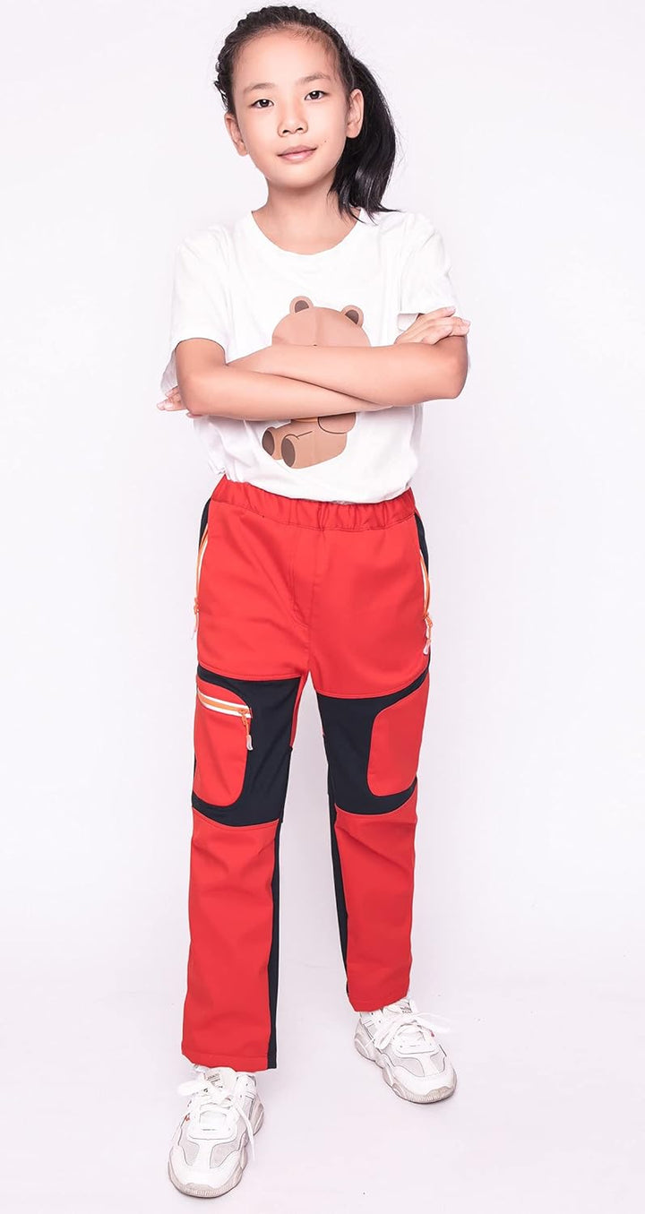 Kinder Jungen Mädchen Softshellhose Outdoorhose mit Fleecefütterung Sporthose Atmungsaktiv Warm Funk