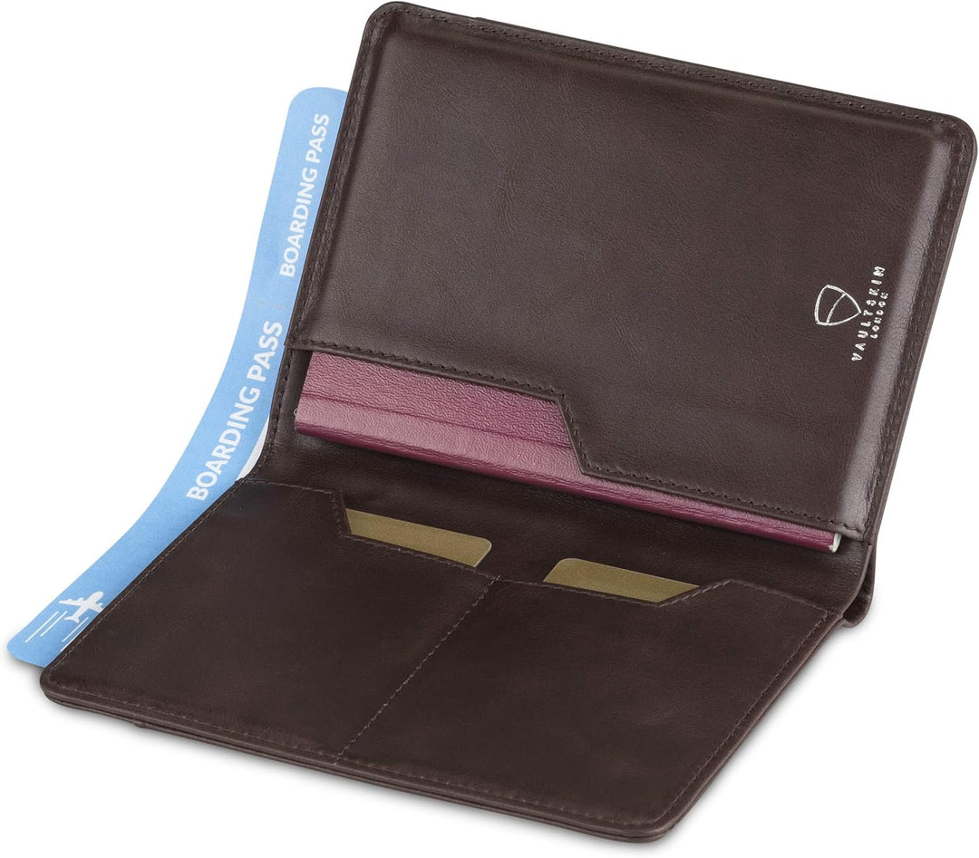 Vaultskin Kensington Reisepasshülle aus Leder mit RFID-Schutz (Braun), Braun