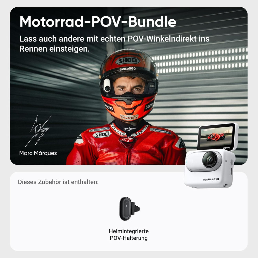 Insta360 GO 3S 128 GB Weiss- Tragbare 4K Mini-Kamera, Freihand-POVs, Überall anbringbar, Stabilisier