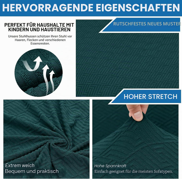 XINEAGE Stuhlhussen 4er Set, Stretch Stuhlhussen für Esszimmerstühle, Universale Stuhlhussen Waschba