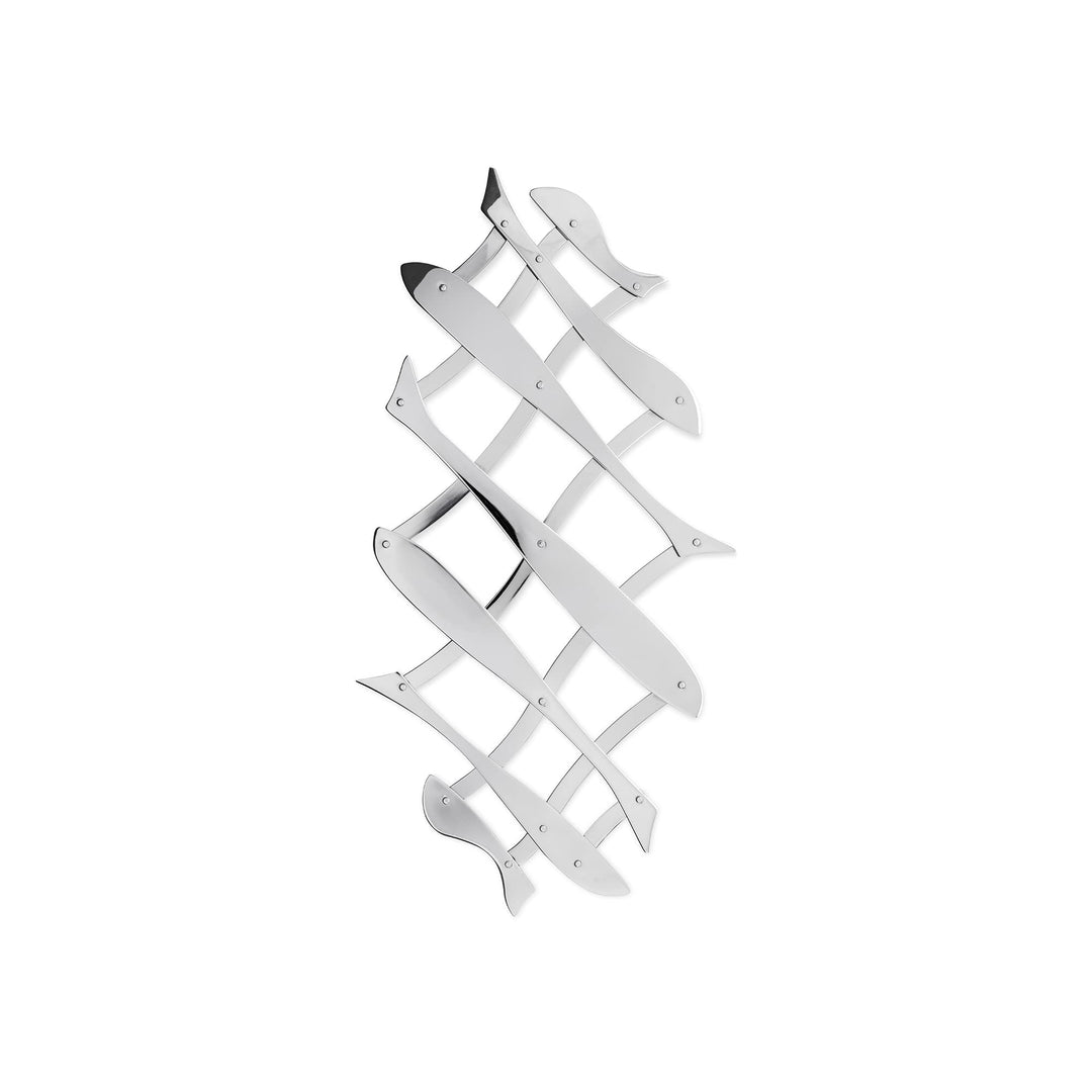 Alessi Pescher DUL03 Ausziehbarer Topfuntersatz, Edelstahl, silber, 2 x 30 x 7 cm, Einheiten, 1.0