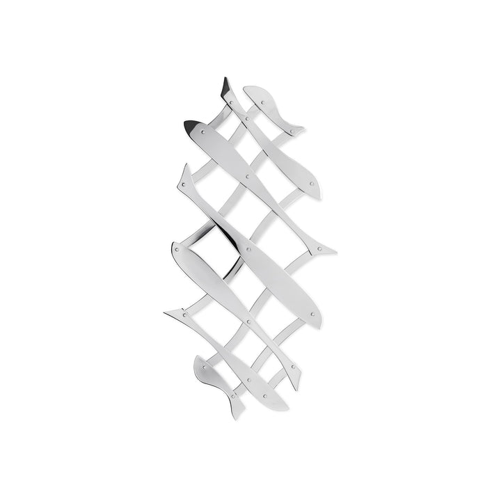 Alessi Pescher DUL03 Ausziehbarer Topfuntersatz, Edelstahl, silber, 2 x 30 x 7 cm, Einheiten, 1.0