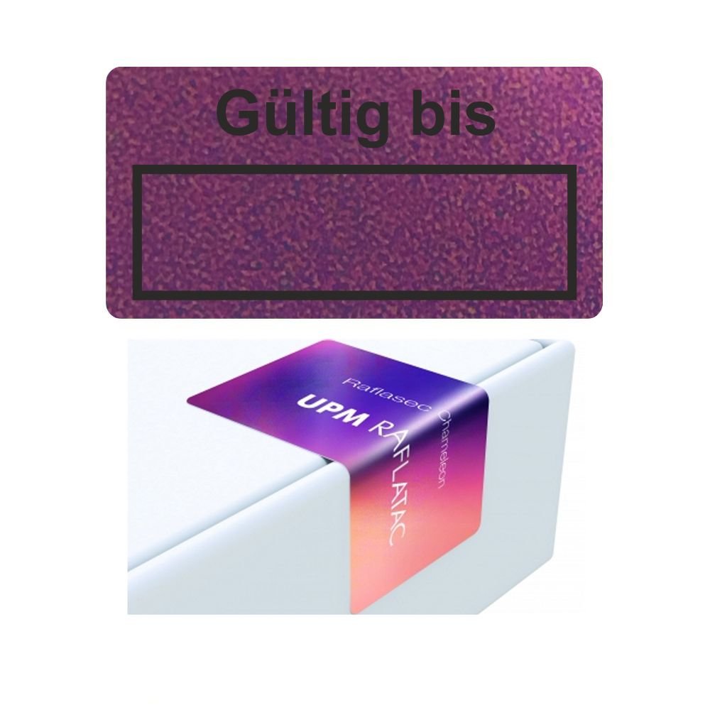CHAMELEON Sicherheitsetiketten "Gültig bis" auf Rolle - 40 x 20 mm - 1000 Stück (Schwarz), Schwarz