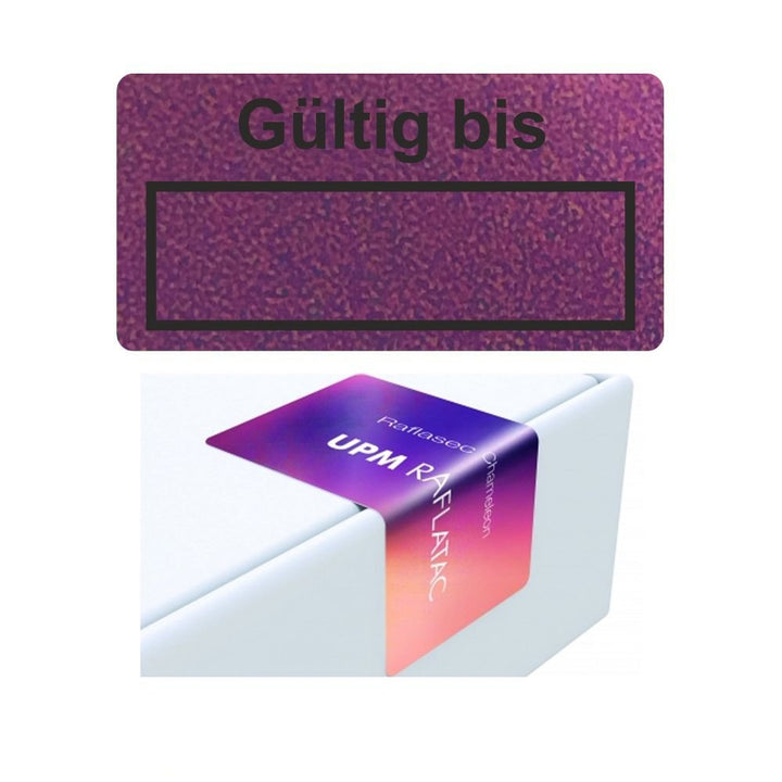 CHAMELEON Sicherheitsetiketten "Gültig bis" auf Rolle - 40 x 20 mm - 1000 Stück (Schwarz), Schwarz