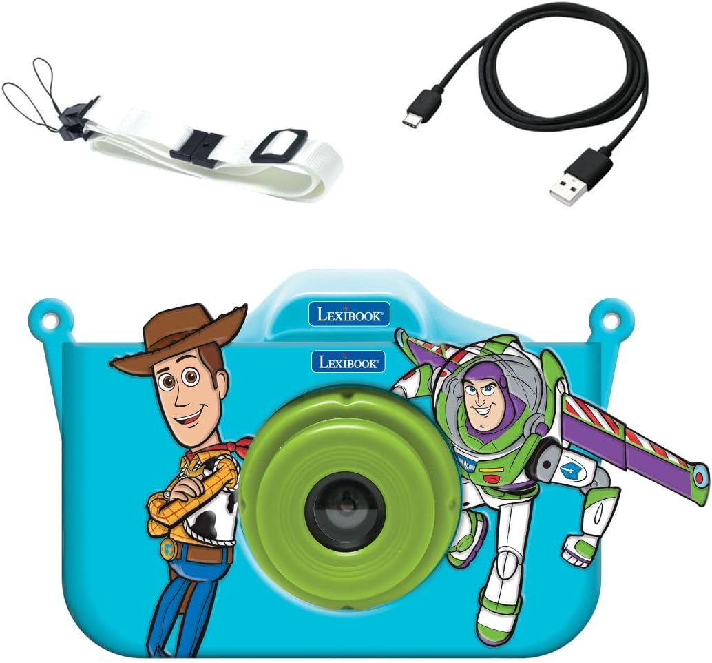 Lexibook, Disney Toy Story Kinderkamera, schützende Charakter‑Hülle, integrierter Flash‑Speicher, US