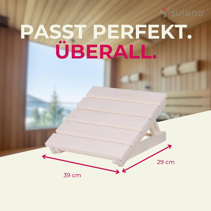 SULENO Sauna Kopfstütze JARI verstellbar Espe Nackenstütze Kopfkeil