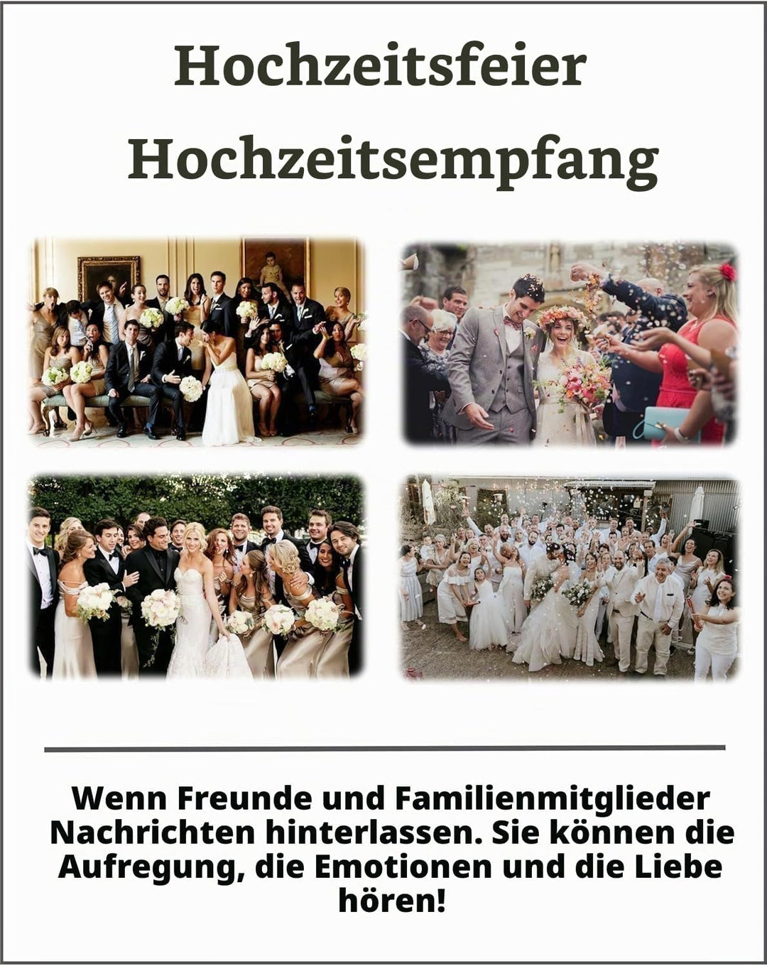 RetroVox Audio Gästebuch – Hochzeits-Telefon-Gästebuch: Einfach zu bedienen und Macht Spass (B Weiss