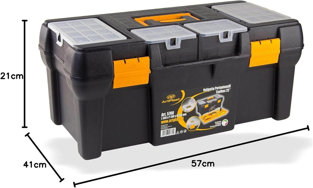 DEMA Werkzeugkoffer ArtPlast-5700 – Werkzeugbox, Werkzeugkoffer, Box – robust, langlebig, handlich –