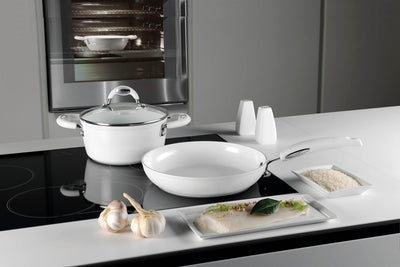 Bialetti J0WIPAN240 Ceramic OK weiss Induktions-Pfanne, keramikbeschichtet Ø 24 cm,, ø 24 cm