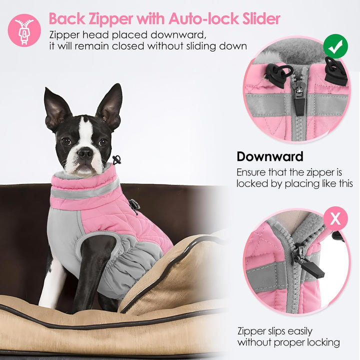 AOFITEE Extra Grosser Hundemantel, Warme Wasserdichter & Winddichter Hundejacke mit Bauchschutz, Rol