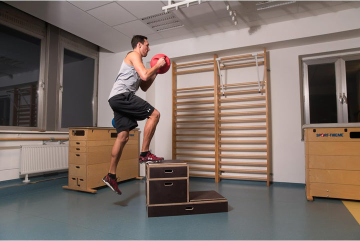 Sport-Thieme Plyo-Box Holz Kombi | rutschfeste Jump-Box/Sprungkasten aus Multiplex-Holz | In DREI Gr