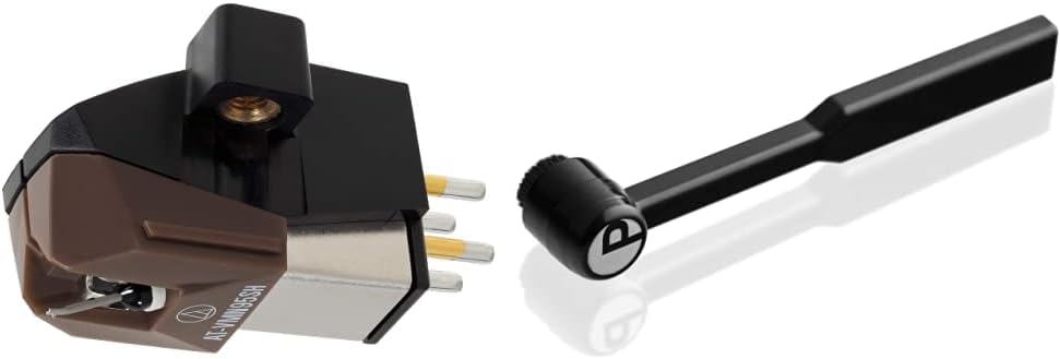 Audio-Technica Tonabnehmer at-VM 95 SH & Pro-Ject Clean it Karbonfaser Nadelbürste Bundle mit Nadelb