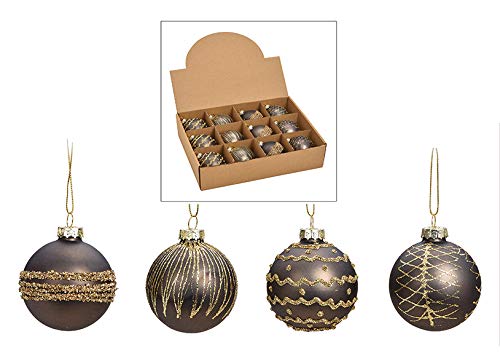MC 12er Set edle Luxus Glas Weihnachtskugeln Ø 6cm Weihnachtsbaum Kugeln Christbaumkugeln Weihnachts
