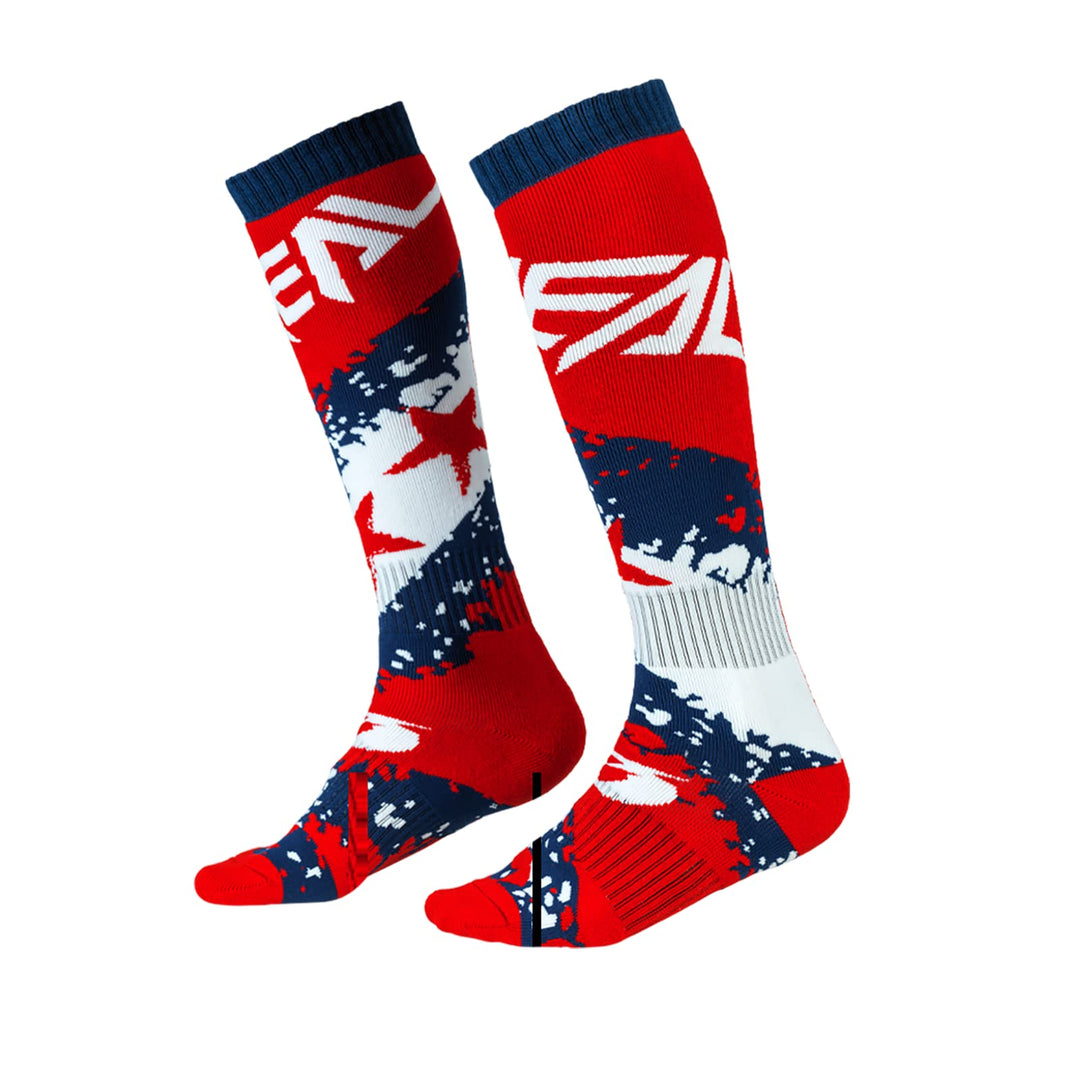 O'NEAL Herren Pro Mx Sock Motorradsocken (1er Pack) Einheitsgrösse rot/blau, Einheitsgrösse rot/blau
