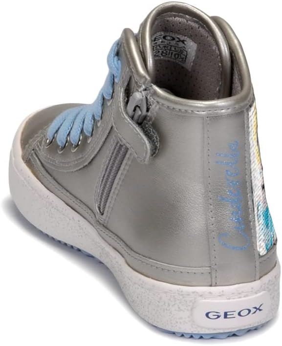 Geox Mädchen J Kalispera Girl D Sneakers 25 EU Silber, 25 EU Silber