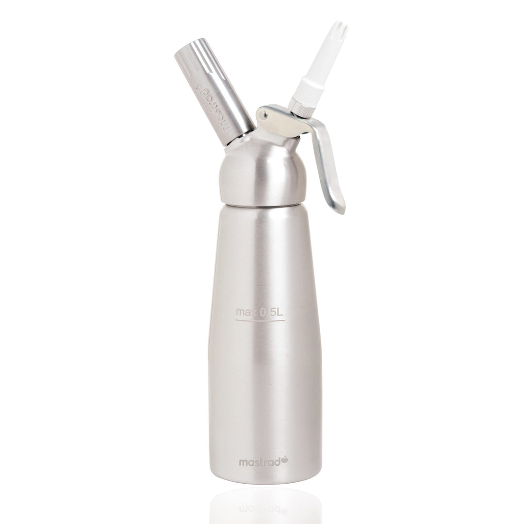 MASTRAD - 0,5 l Siphon-Sahne-Saucen Chantilly Hot oder Cold Foams - Abnehmbarer Kopf - Ultrabeständi