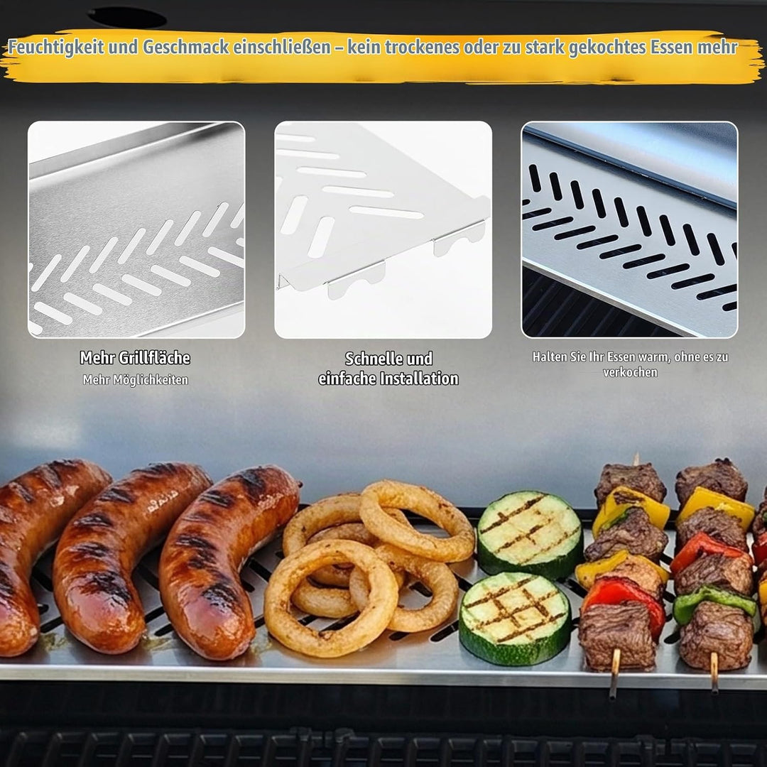 GFTIME Warmhalterost für Enders Chicago Next 3, Edelstahl Ersatzteil, 59,3 x 10,6 cm, obere Grillabl
